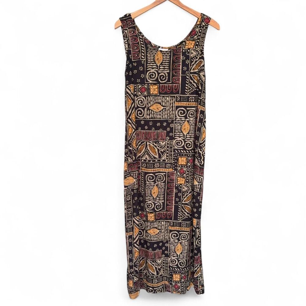 Vintage Style Studio  Abstract Geometric Maxi Dress size L
